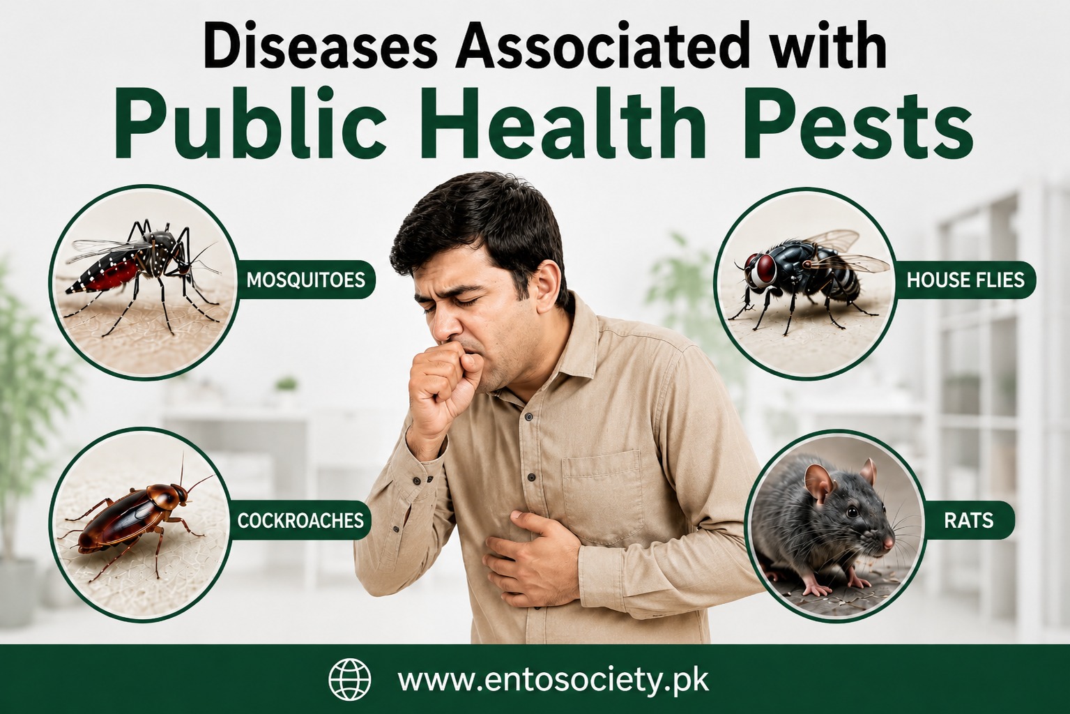 Public health pests in Pakistan spread diseases through mosquitoes, house flies, cockroaches, and rats, highlighting the importance of prevention and IPM.